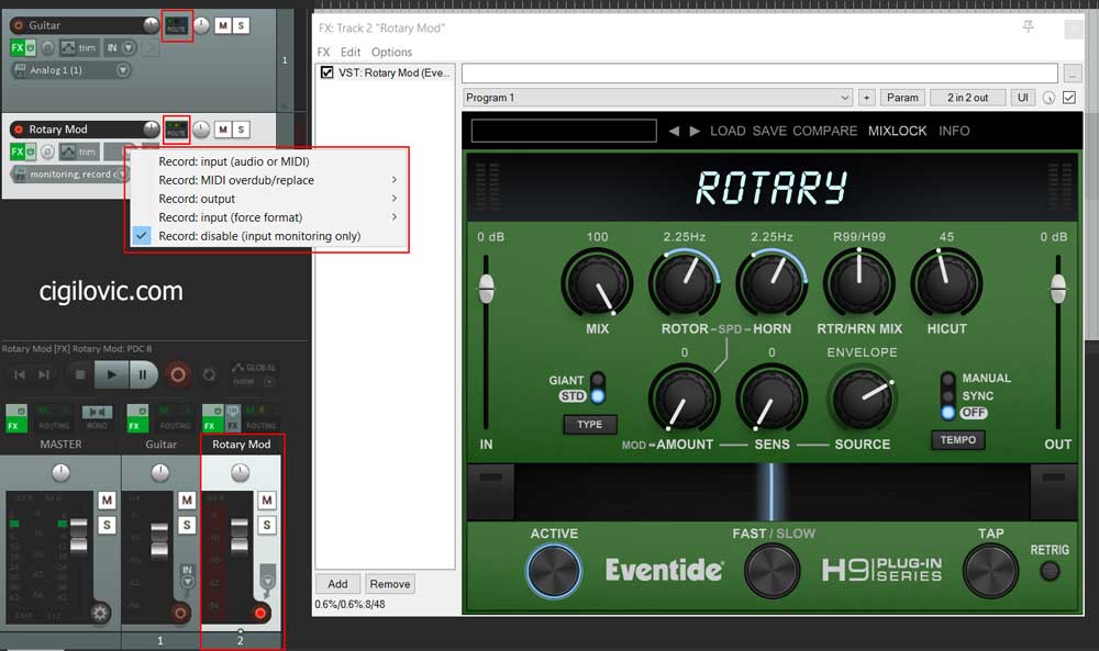 Eventide Rotary Mod with Reaper