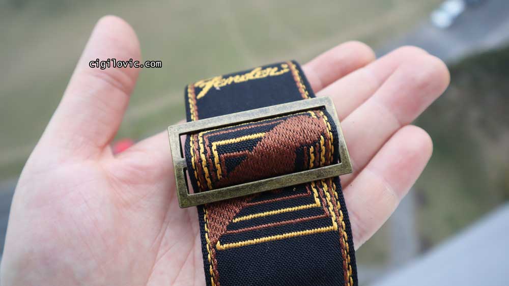 Fender Legacy Vintage Monogram Strap - Aged Metal Hardware