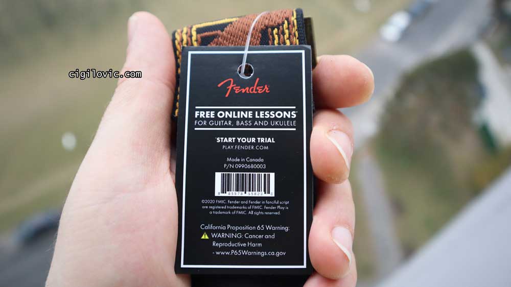 Fender Legacy Vintage Monogram Strap - Free Lessons