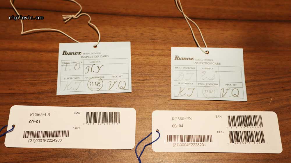Ibanez RG550 vs RG565 QC, serial Ibanez RG550 vs RG565 QC, serial