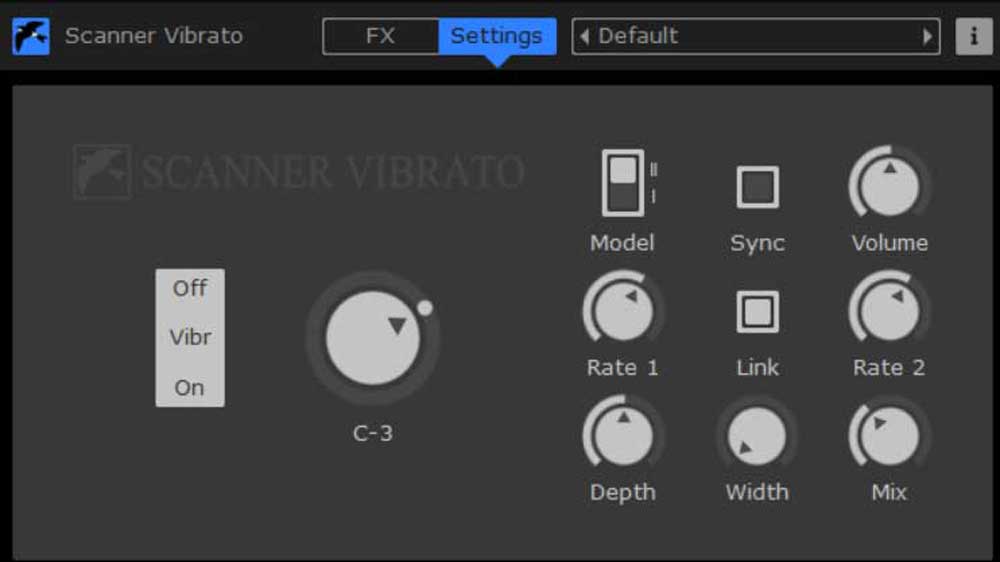 Settings section to fine-tune your Scanner Vibrato