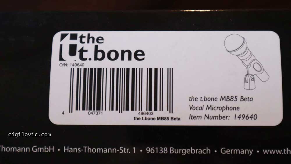 t.bone MB85 Beta - Barcode